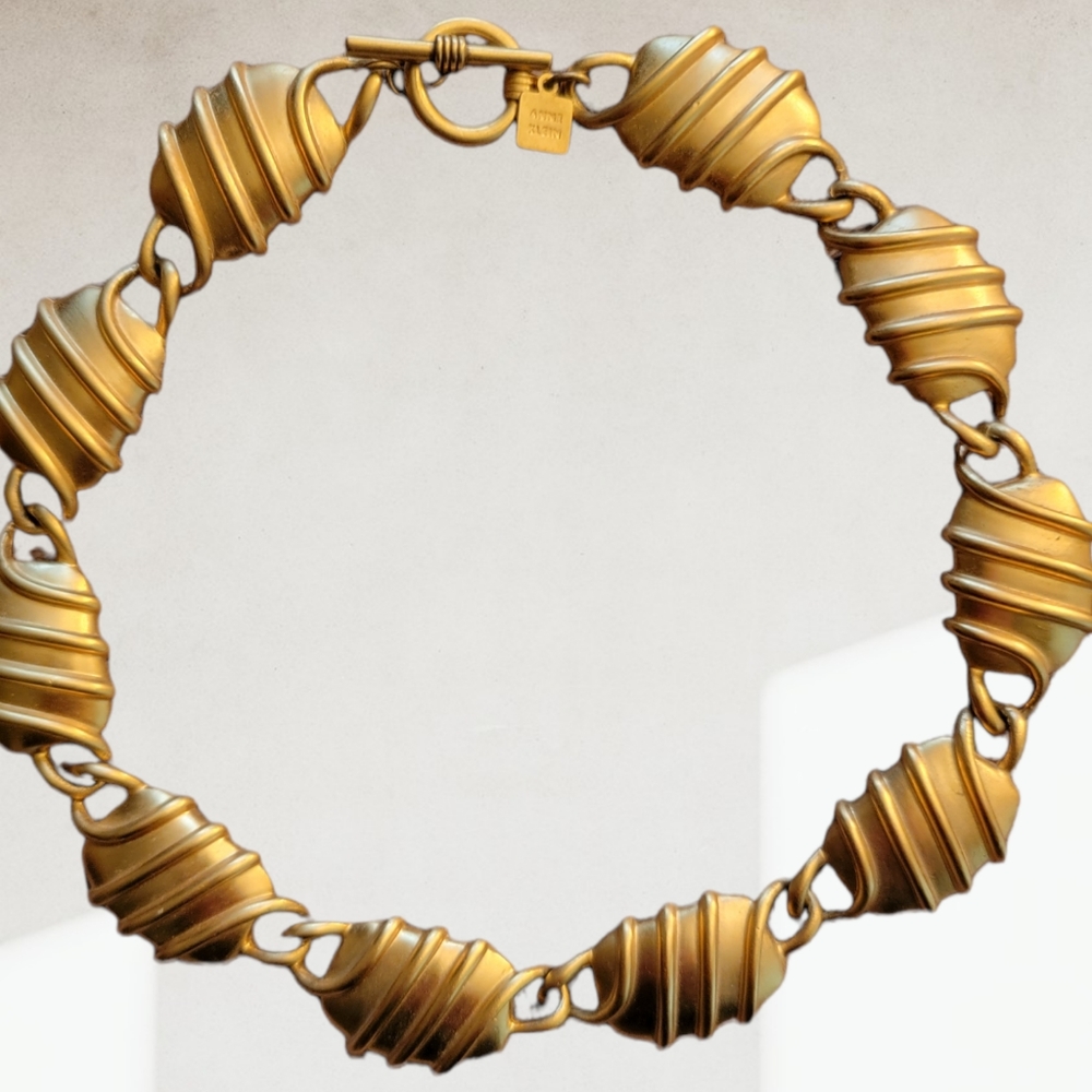 ANNE KLEIN | VINTAGE '70S GOLD TONE TOGGLE CLASP NECKLACE - Picture 5 of 7